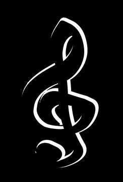 Treble Clef In Black And White Stock Illustration