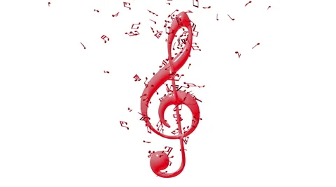 Treble clef with flying notes Stock Footage 51556749