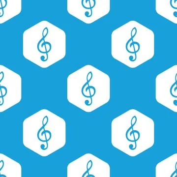 Treble clef hexagon pattern Ilustração Stock