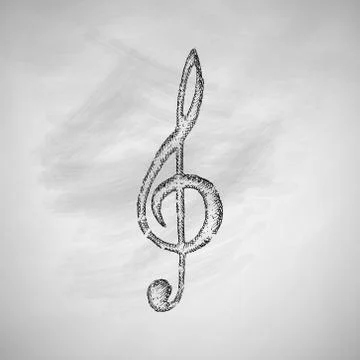 Treble clef icon Illustrazione stock
