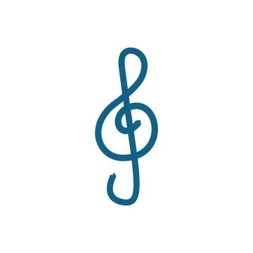 Treble clef icon isolated on white background.  Music icon Illustrazione stock
