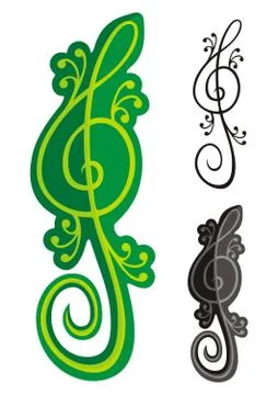 Treble Clef Lizard Stock Illustration