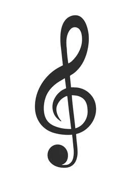 Treble Clef Music Note Icon Vector Stock Illustration
