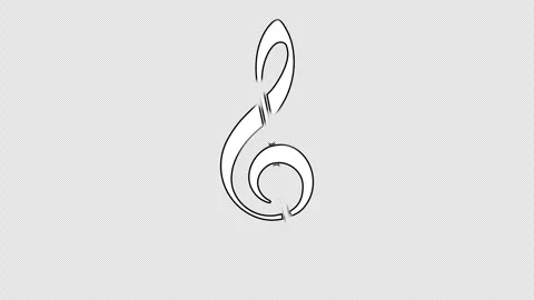 Treble clef music note for logo web graphic. 4K footage Stock Footage 295991898