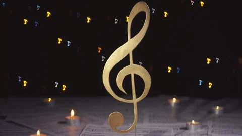 Treble clef. Music note symbol Stock Footage 107229531