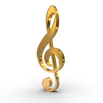 Treble clef note key Stock Illustration