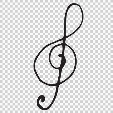 Treble clef note over white background over white background Stock Photos
