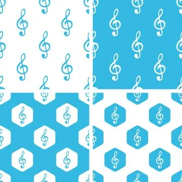 Treble clef patterns set Ilustração Stock