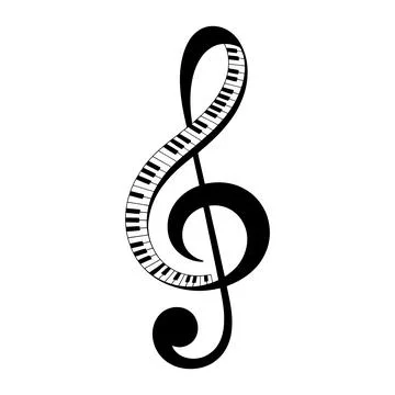 Treble Clef Piano Keys Vector Illustration Music Symbol Abstract Design Stock Illustration