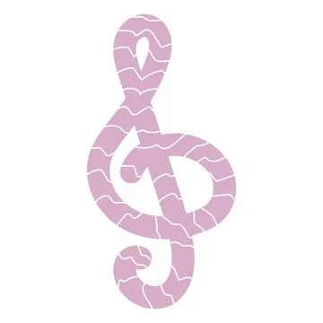 Treble clef purple Illustrazione stock