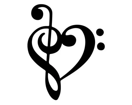 TREBLE CLEF SILHOUETTE Stock Illustration