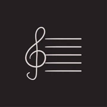 Treble clef sketch icon イラスト素材