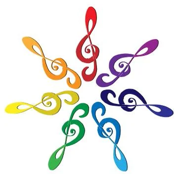 Treble clef. Vector illustration of treble clef. Sketch musical notes. Hand d Illustrazione stock