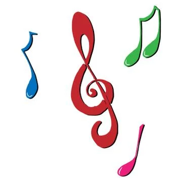Treble clef. Vector illustration of treble clef. Sketch musical notes. Hand d Stock Illustration