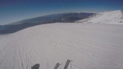 Treble Cone Blue Bird Skiing Video stock 67410312