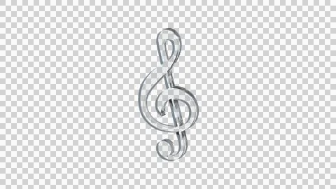 Treble G clef musical notation symbol made of clear reflective glass, Stock Illustration