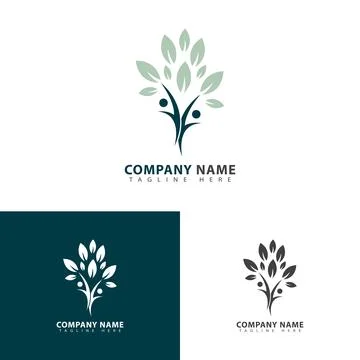 Tree abstract logo design Stock Illustration