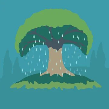 A tree after the rain Stock Illustration