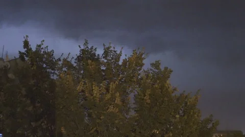 The tree against the background of thunderstorm. Real time capture Stock-Footage 64682541