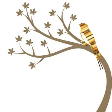 Tree and bird Stock Illustration