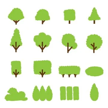 Tree and bush icon Illustrazione stock