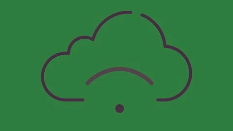 Tree and cloud icon on screen it black isolated on green screen background Stock Footage 336954631