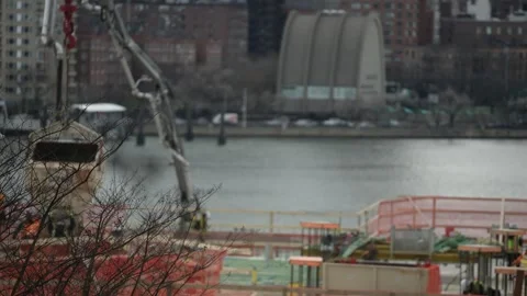 Tree and construction on a background Stock Footage 241451377