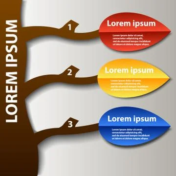 Tree and leafs with the places for text Stock Illustration