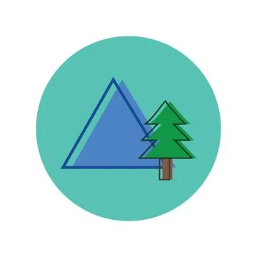 Tree And Mountain Stock-Illustration