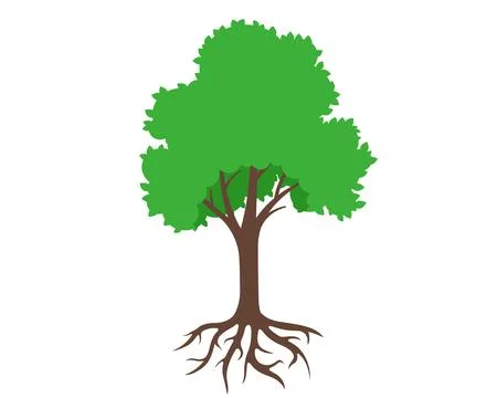 Tree and root system. Stock Illustration