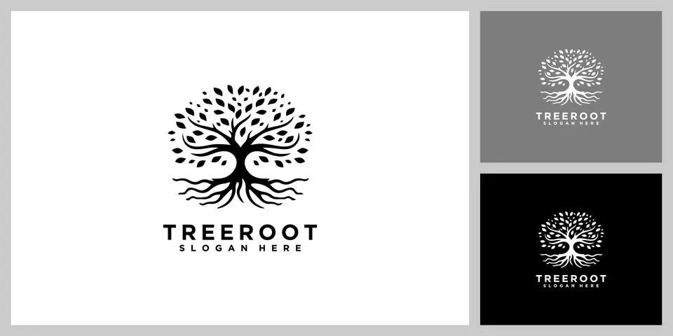 Tree and root vector design template Stock Illustration