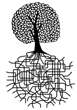Tree and roots Stock-Illustration