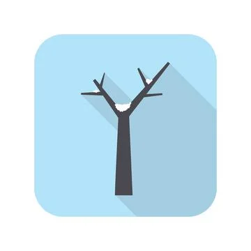 Tree and snow on the branch Stock Illustration