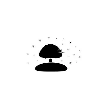 Tree and stars icon. Element of stars icon. Premium quality graphic design Stock Illustration