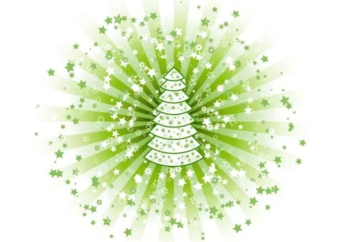 Tree and stars Illustrazione stock