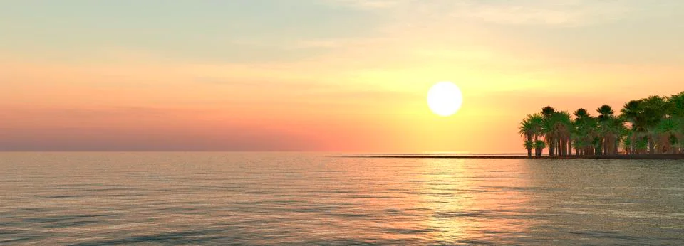 Tree and sunset Stock Illustration