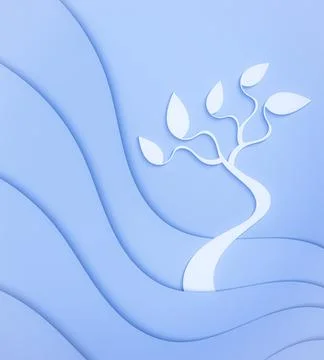 Tree and waves. Stock-Illustration