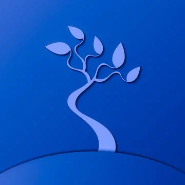 Tree and waves. Stock Illustration