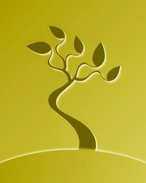 Tree and waves. 스톡 일러스트