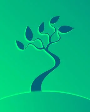 Tree and waves. 스톡 일러스트