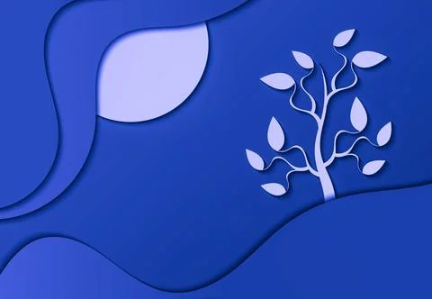 Tree and waves. 스톡 일러스트