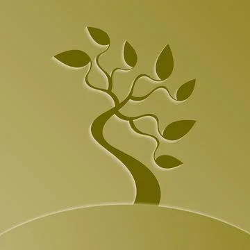 Tree and waves. 스톡 일러스트