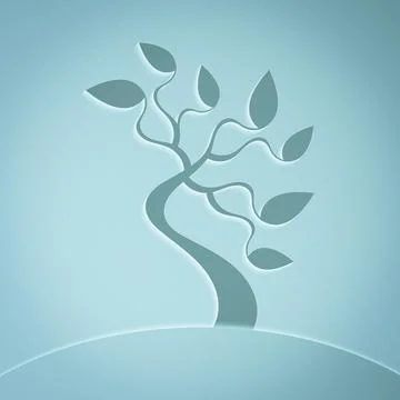 Tree and waves. Stock-Illustration