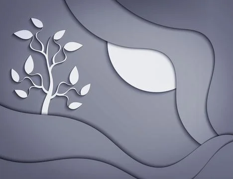 Tree and waves. Stock-Illustration