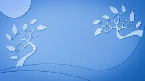 Tree and waves. 스톡 일러스트