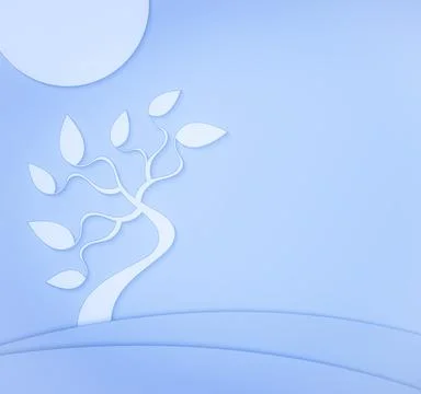 Tree and waves. 스톡 일러스트