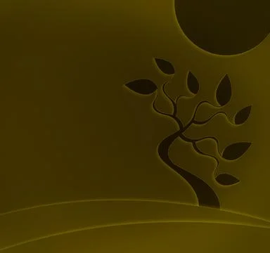 Tree and waves. Illustrazione stock