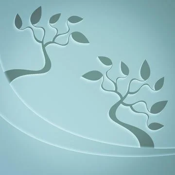 Tree and waves. 스톡 일러스트