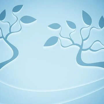 Tree and waves. 스톡 일러스트