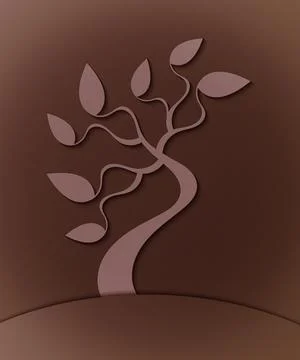 Tree and waves. 스톡 일러스트